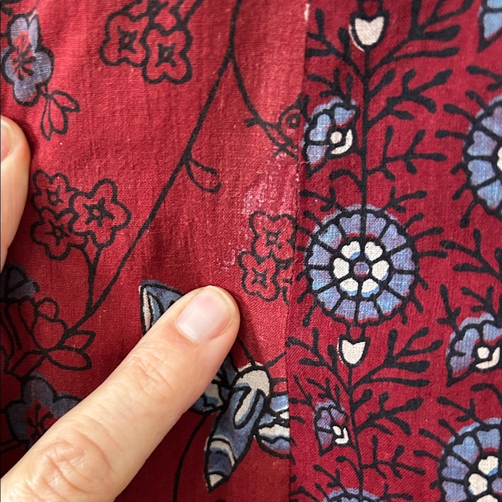 April Cornell Dress XL Burgundy Indian Print Maxi Floral Bohemian Festival - Picture 10 of 16
